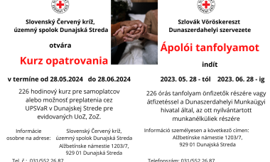 Oznámenie - Slovenský Červený kríž - kurz opatrovania